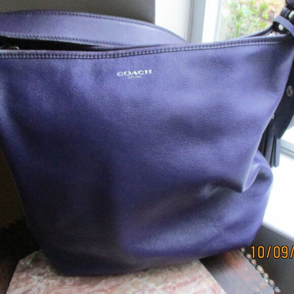 Authentic Coach Legacy Leather Bag Duffle Sac 19889 Hobo Shoulder Bag, Purple - Picture 1 of 15